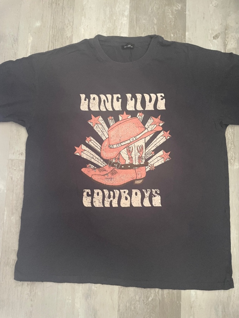 Zuller Long Live Cowboys Size S/M Dark Gray Oversized